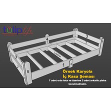 Tulip Life Tuliplife Montessori Karyola Beyaz  Rustik Ceviz 90X190 Yatak Uyumlu Oval Kesim Çocuk Yatağı