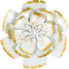 Vitale Gold Beyaz Dekoratif Duvar Çiçeği 37,5 x 9,5 x 37,5 cm