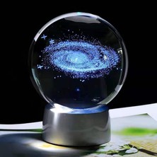 Keyfim Shop Samanyolu Temalı 3D Renkli Işıklı Cam Küre