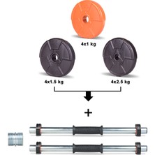 ECG Ecgspor 22 kg Multifonksiyonel Turuncu Siyah Halter Seti ve Dambıl Seti