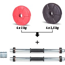 ECG Ecgspor 12 kg Multifonksiyonel Kırmızı Siyah Halter Seti ve Dambıl Seti