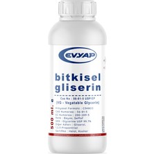 Evyap Bitkisel Gliserin | %99.7 Saflık | Gıda Tipi Yenilebilir | 500 ml