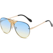 Swico Remado Vintage Tarz Unisex Güneş Gözlüğü - Mavi Sarı (Yurt Dışından)