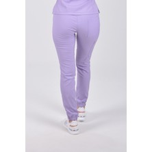 Lila Likralı Jogger Pantolon