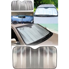 Herfie Ön Cam Oto Branda & Güneşlik Perde Jip Otomobil Uyumlu 130X60 cm Alüminyum Sıcaklık Engelleyici
