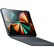 MTK Moveteck Apple iPad Pro 12.9 2020 (4.nesil) Kablosuz Magnetik Klavye Keyboard Trackpad  Çok Fonksiyonlu Typce Akıllı Kapatma Modu