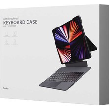 MTK Moveteck Apple iPad Pro 12.9 2020 (4.nesil) Kablosuz Magnetik Klavye Keyboard Trackpad  Çok Fonksiyonlu Typce Akıllı Kapatma Modu