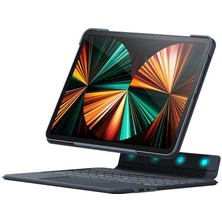 MTK Moveteck Apple iPad Pro 12.9 2020 (4.nesil) Kablosuz Magnetik Klavye Keyboard Trackpad  Çok Fonksiyonlu Typce Akıllı Kapatma Modu