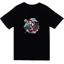 stonedfame Damon Slayer Anime Baskılı Tshirt