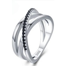 Bylin Siyah Spinel & Zirkon Taşlı Gümüş Yüzük