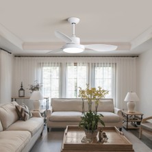 Fancium LED Aydınlatmalı Uzaktan Kumandalı Beyaz Tavan Vantilatörü DKF-302