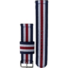 Markacase Realme Watch S  - S Pro Için Pantheon Kordon Kayış Lacivert Kırmızı Beyaz