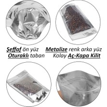 Muyaz Muyaz şeffaf Metalize Aç-Kapa Kilitli Doypack (16X26 cm 500 Gr'lık) 50 Adet