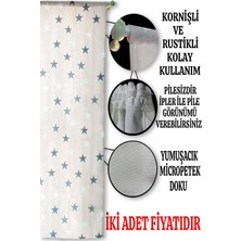 Bebişim Halı Denizci Desenli Gemi Deniz Feneri Kuşlar Çocuk Odası Çift Kanatlı Fon Perde