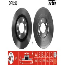 TRW DF1220 On Fren Disk Aynasi (Hava Sogutmali) Partner Berlingo - 03 1.4I 1.8D 1.9D P306 Xsara Zx Bx Xantia Xsara Picasso 2.0I 2.0 Gti Tu5jp4 00004246W6 4246W5 (WA255414B) (2 Adet Fiyatidir)