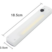 Ecuy Dolap Içi Pilli LED Aydınlatma Cob Ledli Mıknatıslı + Yapışkanlı + Duvar Monte Edilebilir Aydınlatma