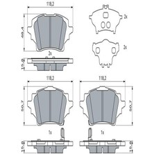 BOSCH 0986424911 Fren Balatasi Arka-Manuel (Toyota : Corolla 2019- 1.6 Vvti / Toyota : Corolla 2019- 1.8 Hybrid  ) 446602400 (WC644126A)