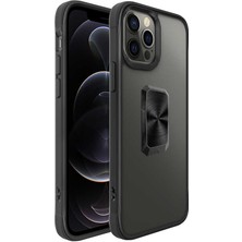 Nevarium Apple iPhone 12 Pro Kılıf Yüzüklü V-Bax Kapak