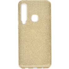 Nevarium Galaxy A9 2018 Kılıf Simli Parlak Silikon- Gold