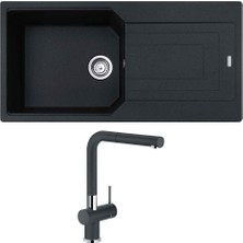 Franke Ubg 611-86 Granit Nero Evye, Active Plus Doccia Nero Armatür