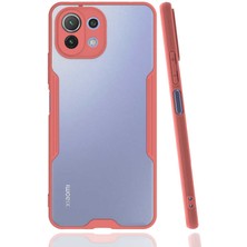 Nevarium Xiaomi Mi 11 Lite Kılıf Arkası Mat Kamera Korumalı Silikon - Pembe