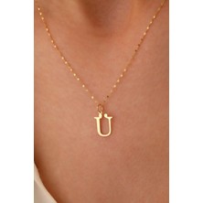 Sefa Gold 14 Ayar Altın Ü Harfi Ince Aynalı Zincir Kolye
