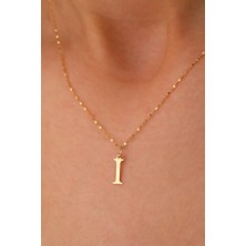 Sefa Gold 14 Ayar Altın I Harf Ince Aynalı Zincir Kolye