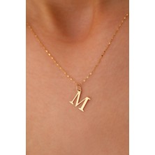 Sefa Gold 14 Ayar Altın M Harf Ince Aynalı Zincir Kolye