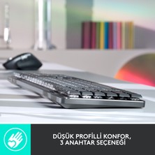 Logitech MX Mechanical Kablosuz Aydınlatmalı İngilizce Q Performans Klavyesi - Siyah