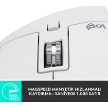 Logitech MX Master 3S Performans 8.000 DPI Optik Sensörlü Sessiz Kablosuz Mouse - Beyaz