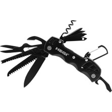 Hegi 12 Fonksiyonlu Krom(Paslanmaz) Isviçre Çakısı Siyah