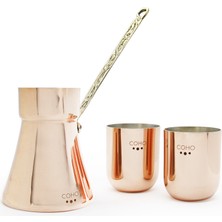 Coho Artisan Mini Cezve & 2'li Bardak Keyif Seti