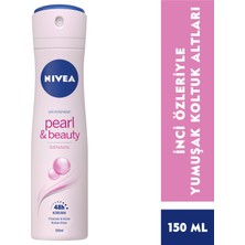 NIVEA Kadın Sprey Deodorant Pearl & Beauty 150ml, Ter ve Ter Kokusuna Karşı 48 Saat Deodorant Koruması, İnci Özleri ile Bakımlı Koltuk Altı
