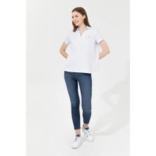 U.S. Polo Assn. Kadın Beyaz Basic T-Shirt 50253141-VR013