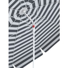 Tevalli Parasols 180 cm Polyester Plaj Şemsiye - Gri Beyaz