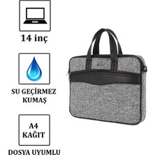 Case Club Keten Kumaş 13''-13,3''-14'' Inç Macbook Air Pro ve Laptop Evrak Çantası Omuz Askılı