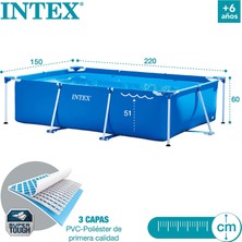intex Dikdörtgen Yer Üstü Havuz 220x150x60 Cm
