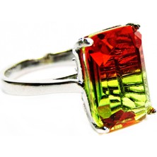 Lilah Gümüş Tr Gümüş Baget Turmalin Taşlı Kadın Yüzük