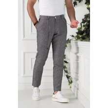 Akçaylar Beli Iplikli Çizgili Regular Fit Keten Erkek Jogger Pantolon