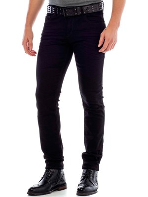 Cipo & Baxx CD319A Siyah Slim Fit Rahat Erkek Jean Kot Pantolon