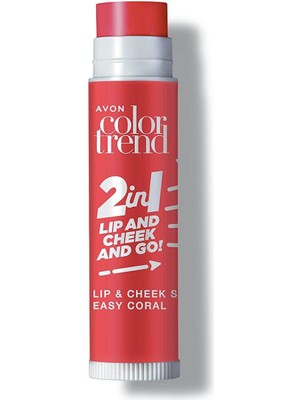 Avon Color Trend Dudak ve Yanak İçin Renklendirici Stik Easy Coral