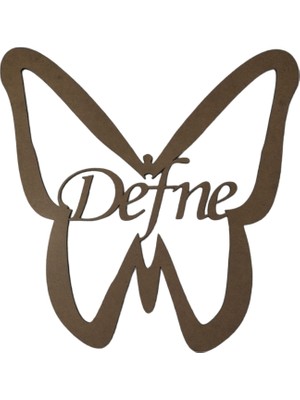 Leylaser Kelebek Figürlü 3 mm Ham Mdf Isimli  Kasnak 25 cm