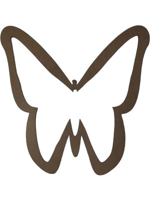 Leylaser Kelebek Figürlü 3 mm Ham Mdf Isimsiz Kasnak 30 cm