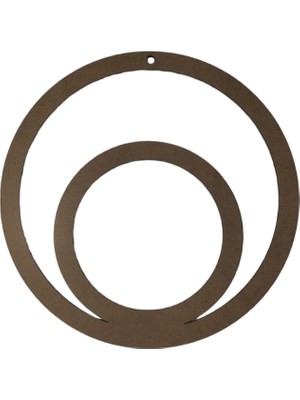 Leylaser  Iç Içe Yuvarlak 3 mm Ham Mdf Isimsiz Kasnak Küçük Yuvarlak Altta  25 cm
