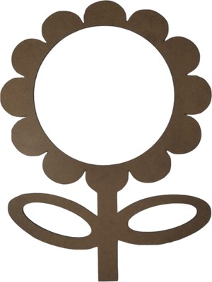 Leylaser Çiçek Figürlü 3 mm Ham Mdf Isimsiz Kasnak 25 cm