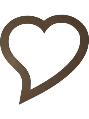 Leylaser Kuyruklu Kalp Figürlü 3 mm Ham Mdf Isimsiz  Kasnak 35 cm