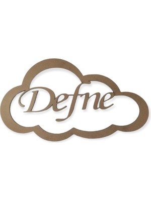 Leylaser  Bulut Figürlü 3 mm Ham Mdf Isimli Kasnak 35 cm