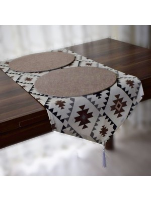 Meryemce Amerikan Servis, Kilim Desen Runner ve 6 Adet Supla