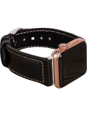 Bouletta Apple Watch Uyumlu Deri Kordon 42-44-45MM Nm4-As1 Siyah