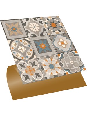 Tink Kendinden Yapışkanlı Apricot Desenli Pvc Karo 30X30 cm (4 Adet) 0,36 M2